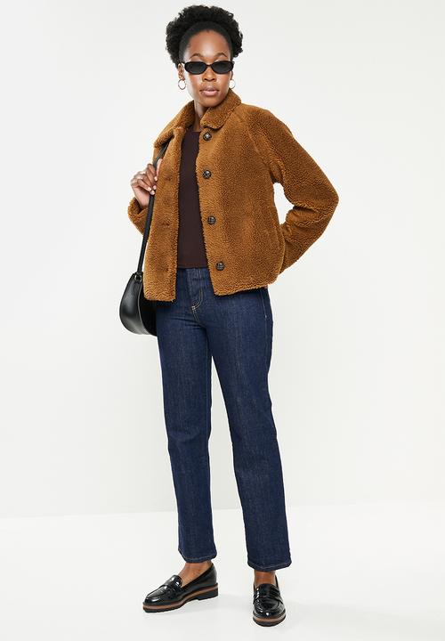 ONLY - Emily teddy jacket - caramel café