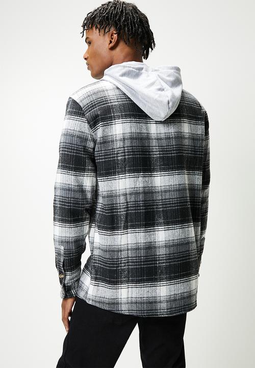 STYLE REPUBLIC - Check flannel shacket with hoodie - multi