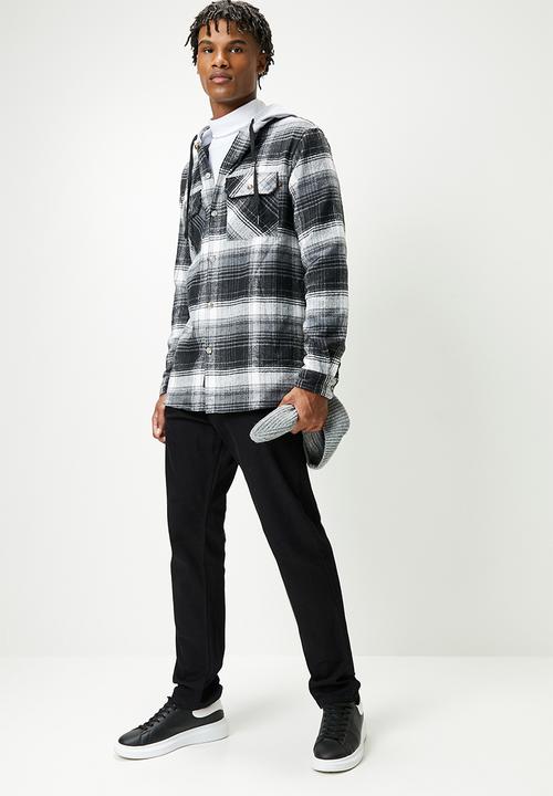 STYLE REPUBLIC - Check flannel shacket with hoodie - multi