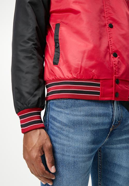 STYLE REPUBLIC - Padded varsity bomber jacket - red & white