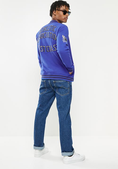 Superdry. - Collegiate jersey bomber - mazarine blue