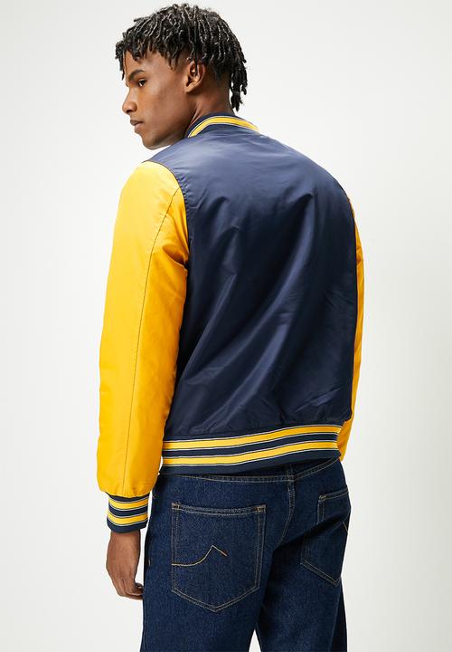 STYLE REPUBLIC - Padded varsity bomber jacket - navy & mustard