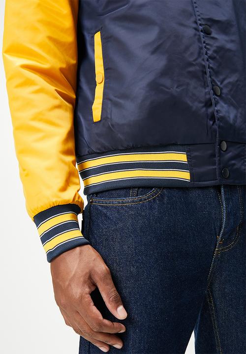 STYLE REPUBLIC - Padded varsity bomber jacket - navy & mustard