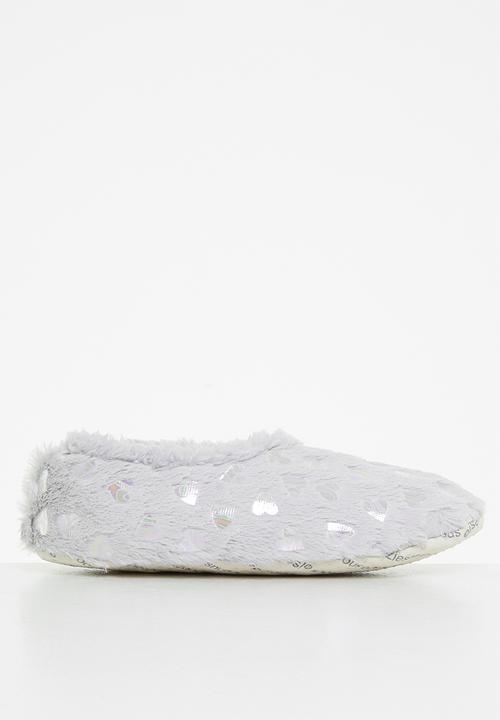 snoozies!® - Soft heart slipper - grey
