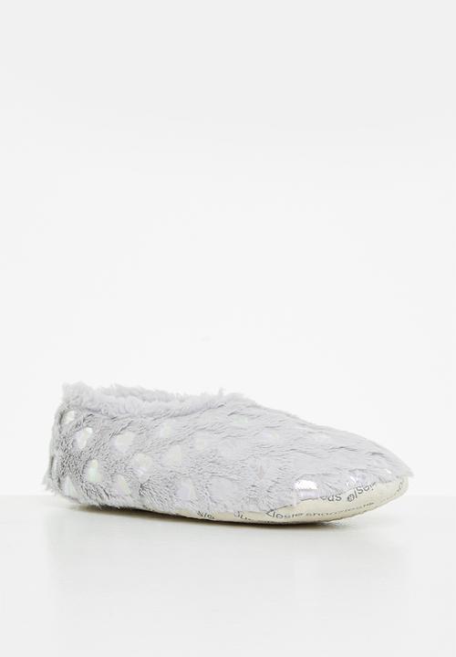 snoozies!® - Soft heart slipper - grey