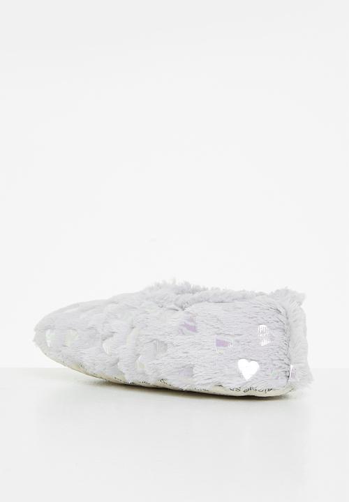 snoozies!® - Soft heart slipper - grey
