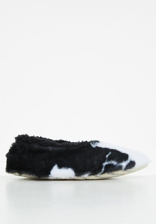 snoozies!® - Moo slipper - black & white