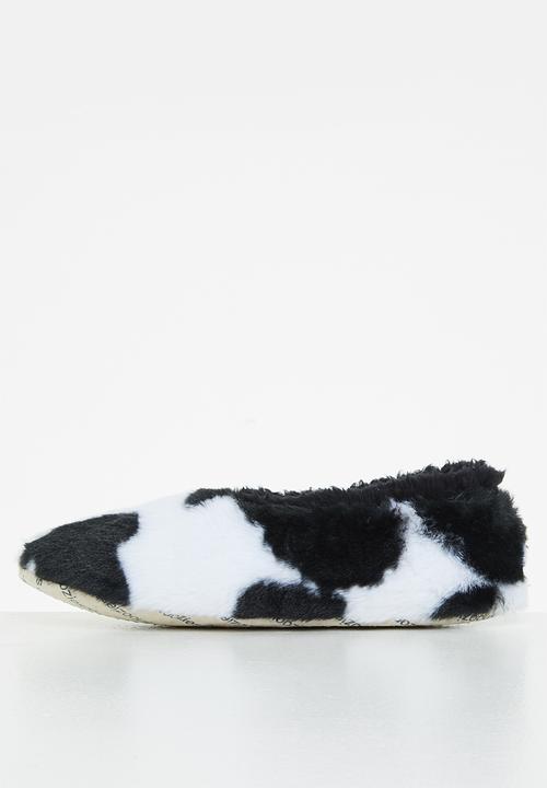 snoozies!® - Moo slipper - black & white