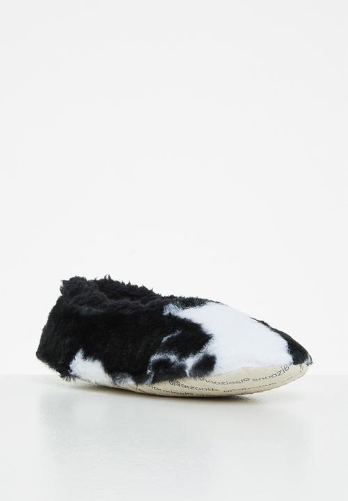 snoozies!® - Moo slipper - black & white