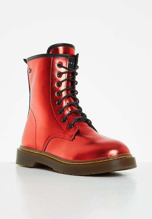Rock & Co - Krush 1 lace up ankle boot - red