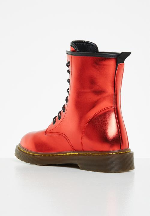Rock & Co - Krush 1 lace up ankle boot - red