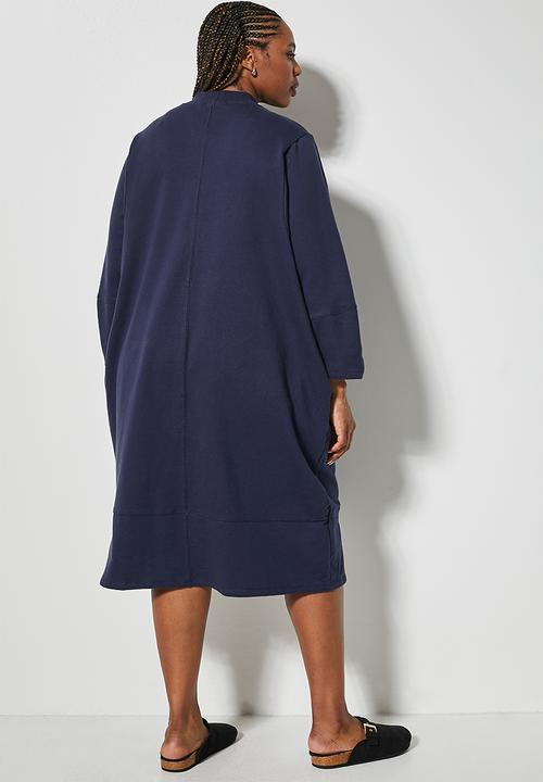 Superbalist - Turtle neck cocoon sweat dress - ink