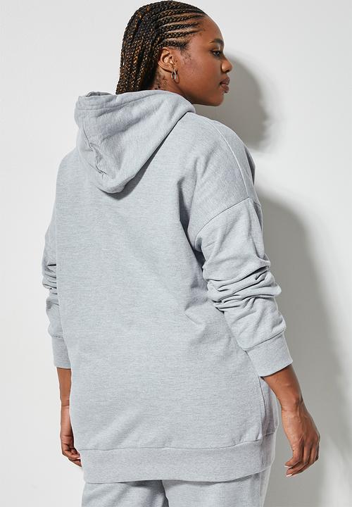 Superbalist - Longline hoodie - grey melange