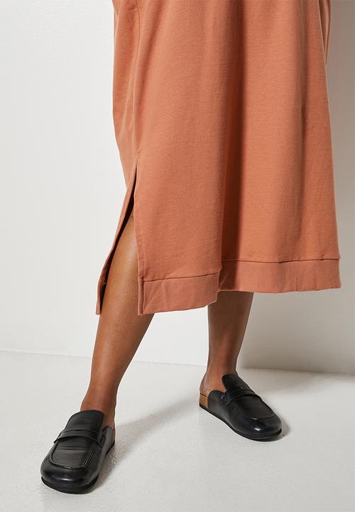 Superbalist - Hi slit hooded dress - burnt orange