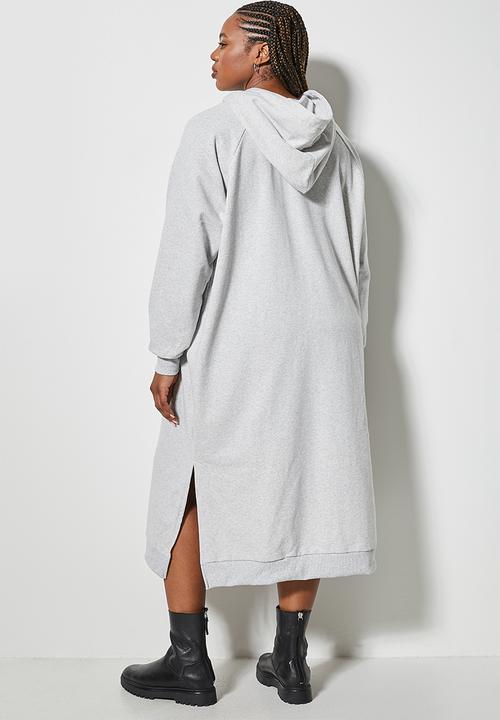 Superbalist - Hi slit hooded dress - light grey 
