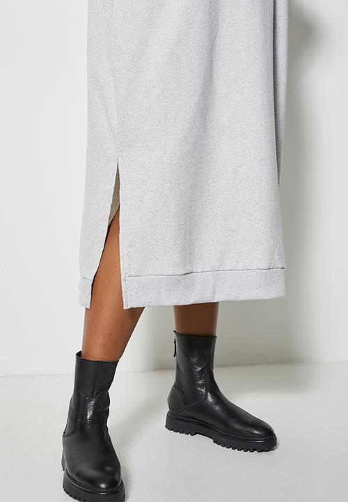 Superbalist - Hi slit hooded dress - light grey 