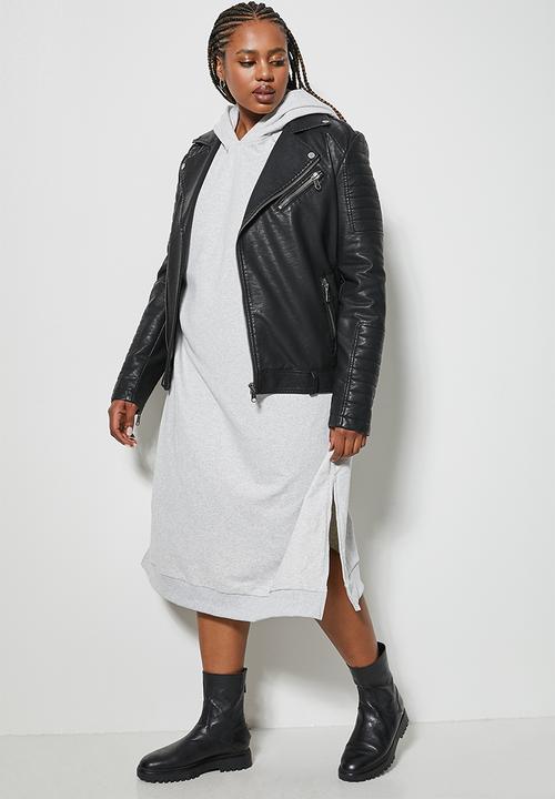 Superbalist - Hi slit hooded dress - light grey 