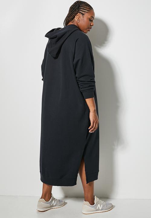 Superbalist - Hi slit hooded dress - black