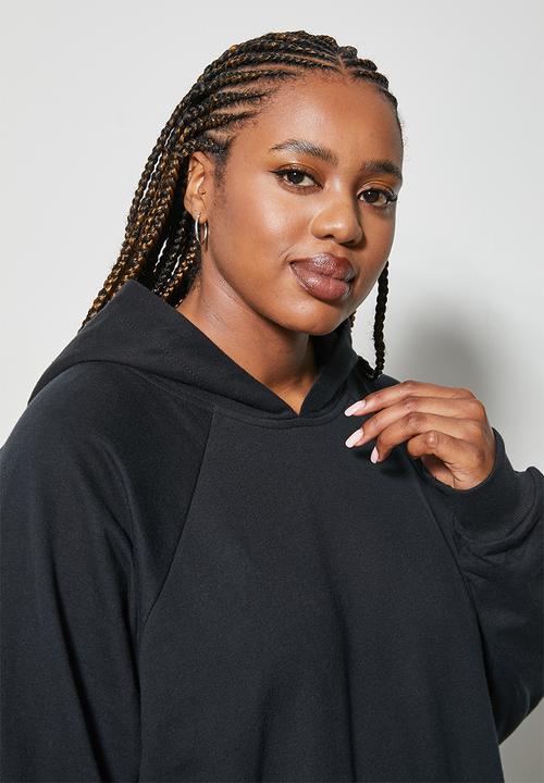 Superbalist - Hi slit hooded dress - black