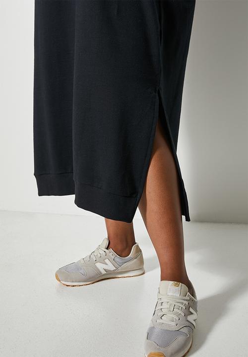 Superbalist - Hi slit hooded dress - black