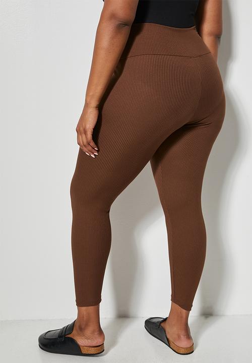 Superbalist - 7/8 rib legging - choc