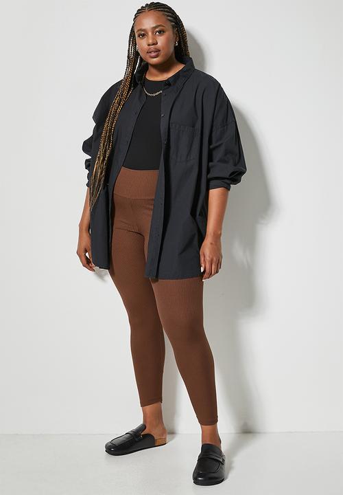 Superbalist - 7/8 rib legging - choc