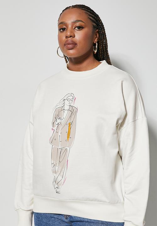 Superbalist - Graphic crew sweat - ecru