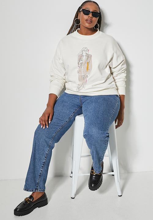 Superbalist - Graphic crew sweat - ecru