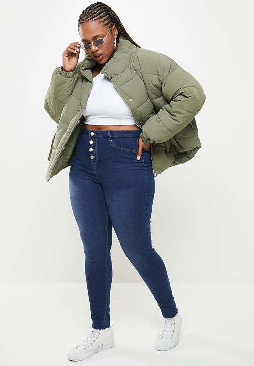 Missguided - Plus button front lawless skinny - indigo