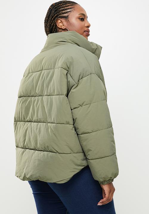 Missguided - Plus zip pocket puffer - dark green