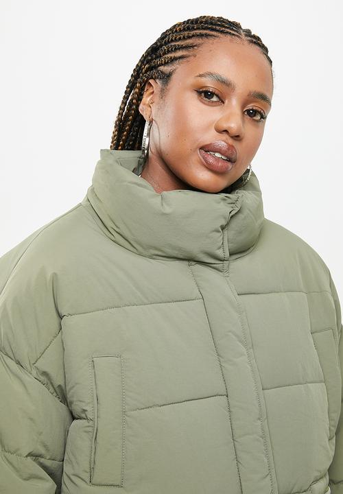 Missguided - Plus zip pocket puffer - dark green