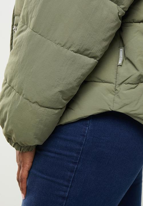 Missguided - Plus zip pocket puffer - dark green