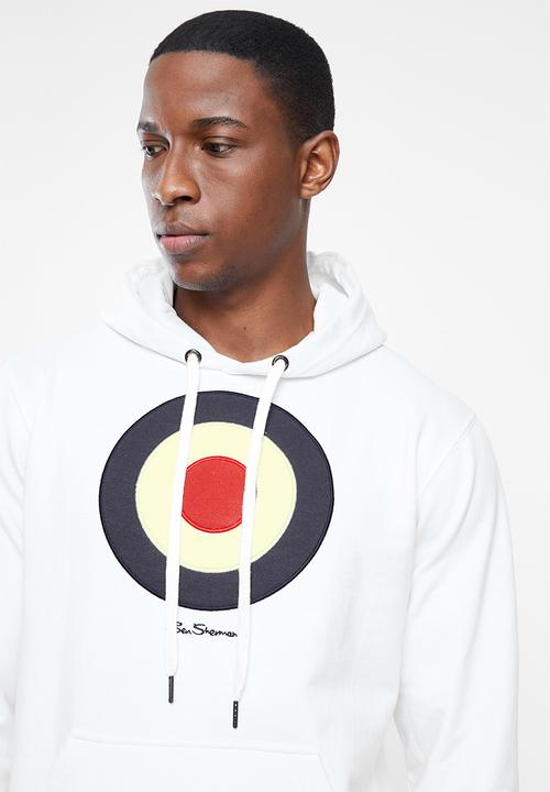 Ben Sherman - Target emb pullover hoodie - white