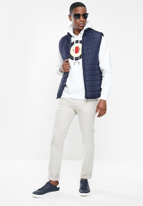 Ben Sherman - Target emb pullover hoodie - white