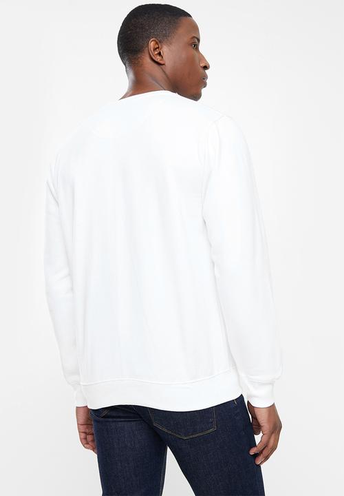 Ben Sherman - Target emb crew fleece sweater - white