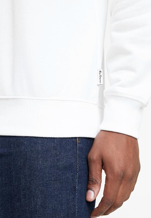 Ben Sherman - Target emb crew fleece sweater - white