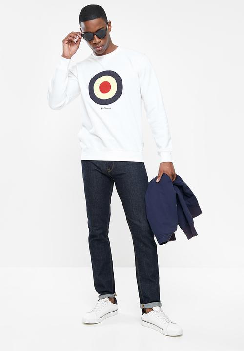 Ben Sherman - Target emb crew fleece sweater - white