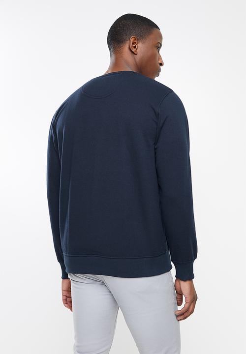 Ben Sherman - Target emb crew fleece sweater - navy