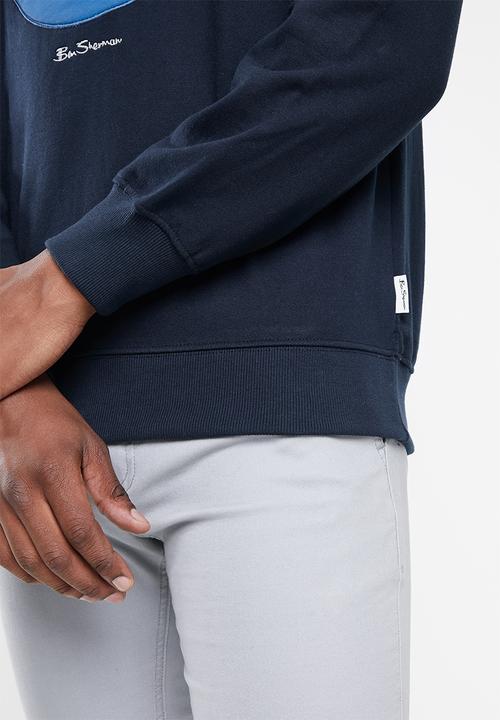 Ben Sherman - Target emb crew fleece sweater - navy
