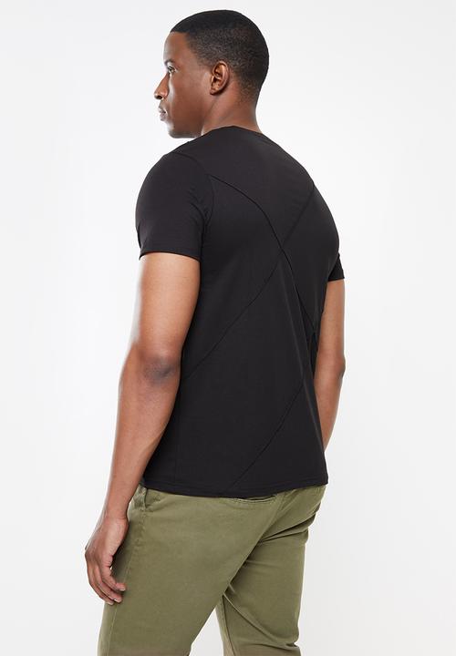 Pierre Cardin - PC Terry Cross Panel Tee- Black