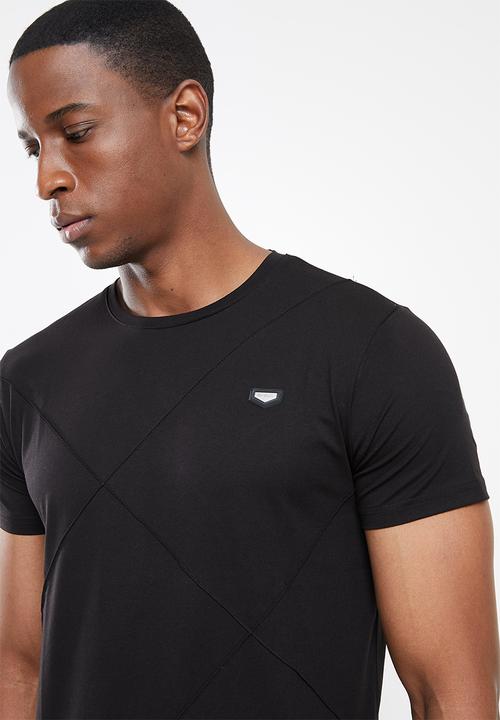 Pierre Cardin - PC Terry Cross Panel Tee- Black