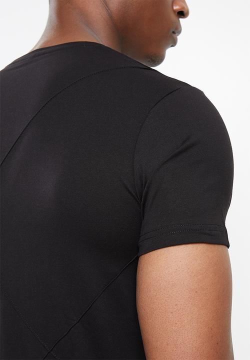 Pierre Cardin - PC Terry Cross Panel Tee- Black