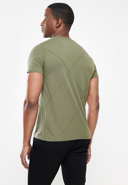 Pierre Cardin - PC Terry Cross Panel Tee- Olive