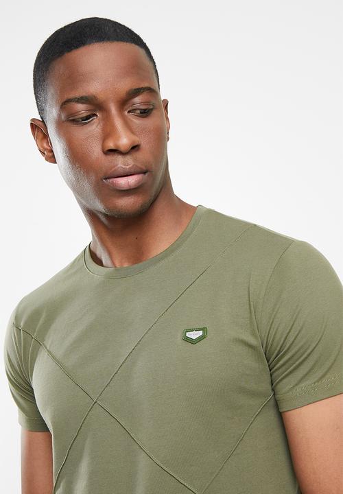 Pierre Cardin - PC Terry Cross Panel Tee- Olive
