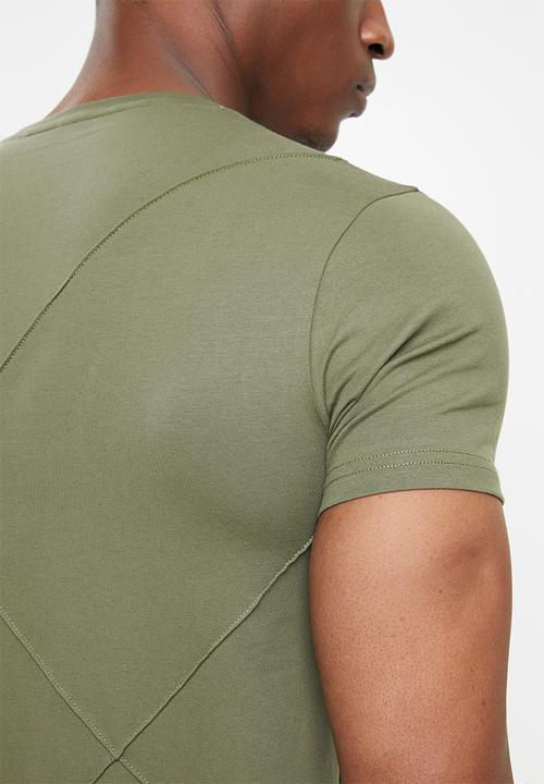 Pierre Cardin - PC Terry Cross Panel Tee- Olive