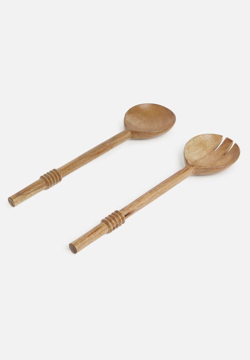 Sixth Floor - Hinna salad serving spoons - wood