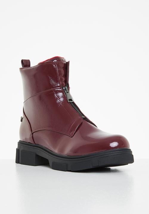 Rock & Co - Zeppelin 1 zip front ankle boot - burgundy