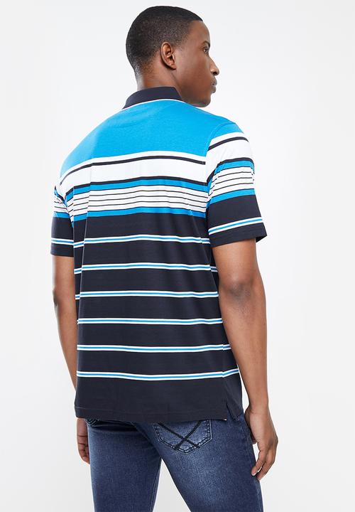 Pierre Cardin - PC Mercerized Mass Stripe Golfer  - Blue