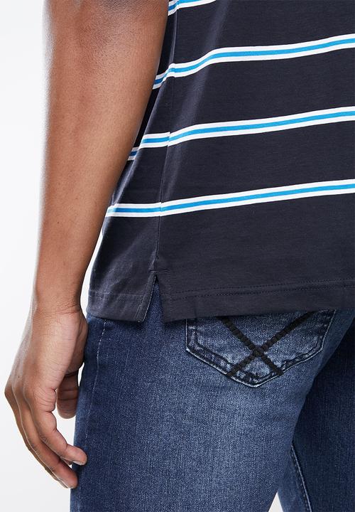 Pierre Cardin - PC Mercerized Mass Stripe Golfer  - Blue