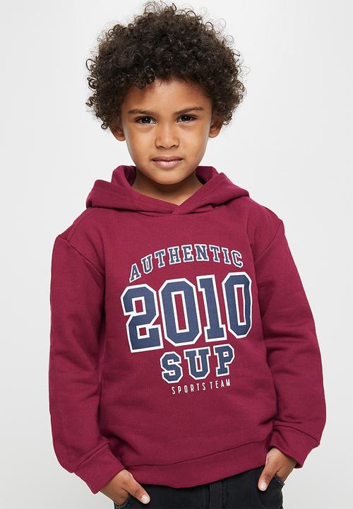 Superbalist Kids - 2 Pack graphic hooded sweatshirt - maroon & navy 